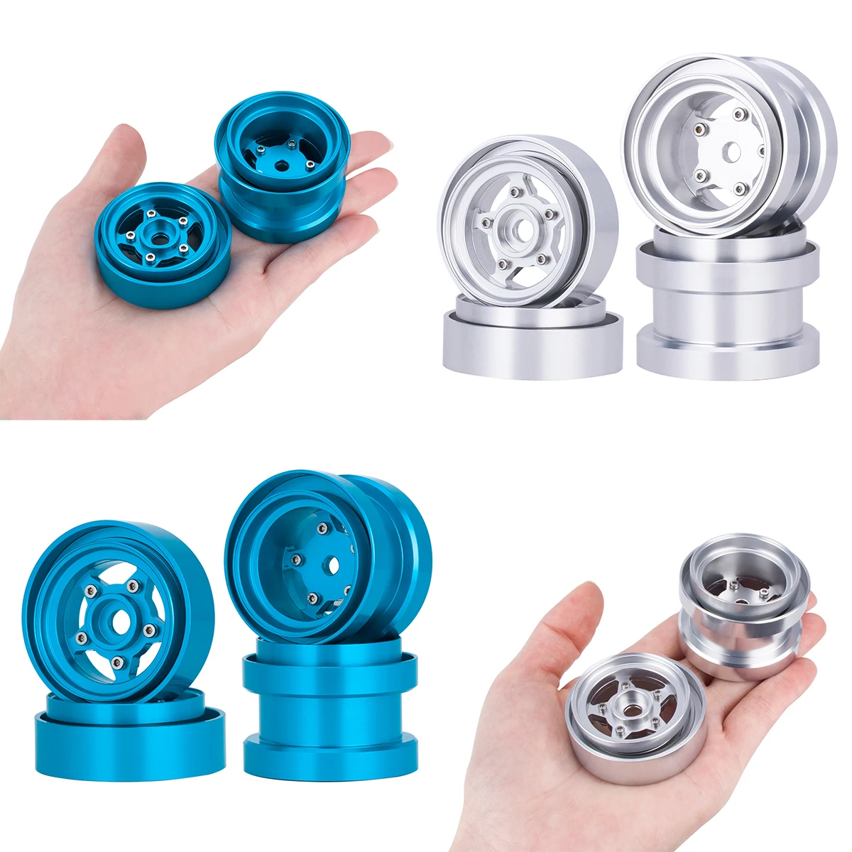 Rc Hobby Kit - Ruote Beadlock in alluminio per kit